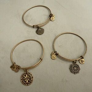 Alex and Ani Gold Charm Bracelet Trio